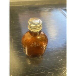 Amber Glass Medicine Bottle with Metal Cap Vintage 4 Inches Tall Vtg